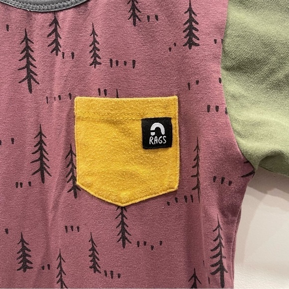 Rags Printed Short Sleeve Romper One-Piece Size 3/4 - Picture 3 of 6